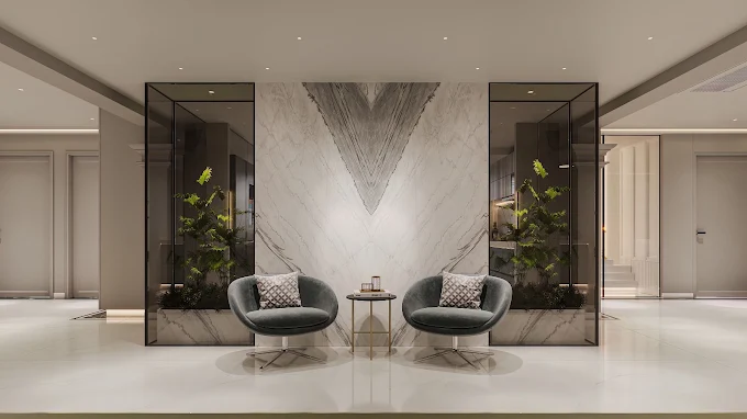Marble Foyer & Executive Lounge - AK Architects & Interiors