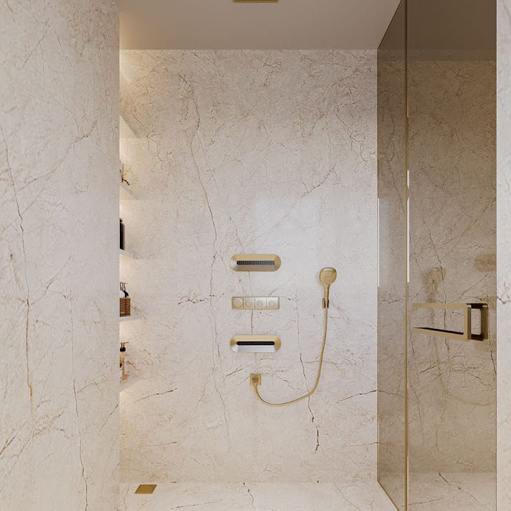 The Travertine & Gold Master Ensuite Sanctorum